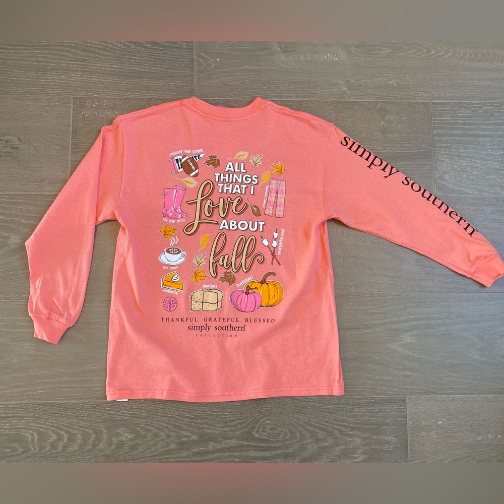 Kids Simply Southern Love Fall Shirt, Youth Small